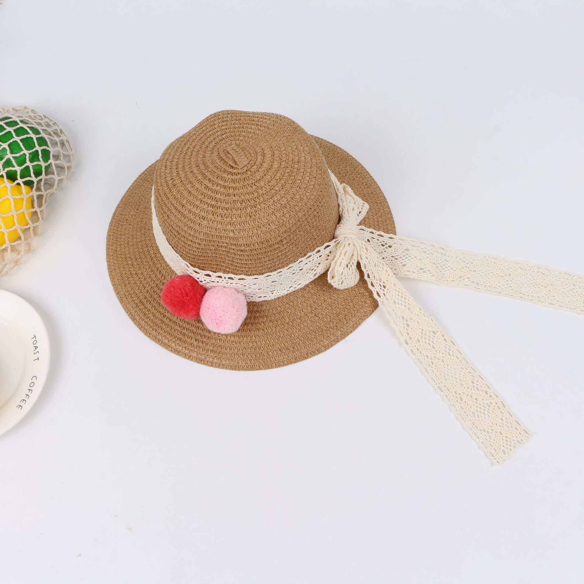 Summer New Style Straw Hat Children Sunscreen Sunshade Hat Side Beach Hat display picture 9