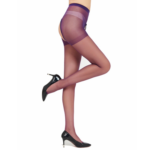 European and American sexy stockings, transparent two-sided open, no need to take off, empty temptation, two open sexy uniform bottoming stockings wholesale