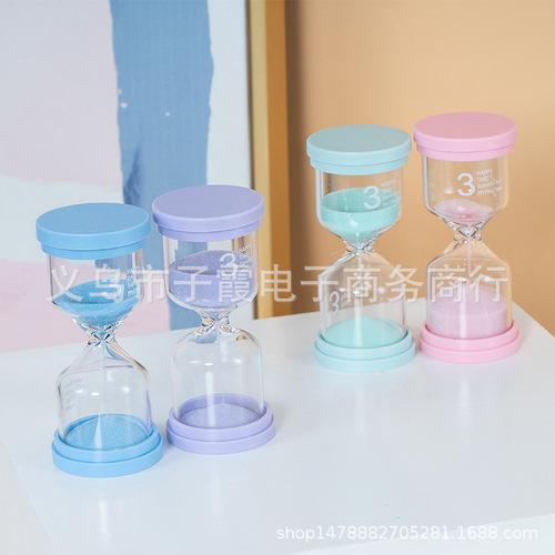 Factory direct sales wholesale and retail hourglass 6 sets timer exquisite ornaments creative gifts black cover small hourglass