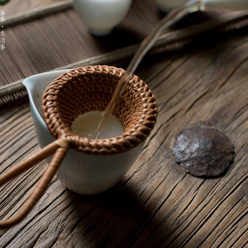 Vietnamese Rattan Tea Filter, Naturally Dried Vine Weaving Tea Strainer, Tea Funnel, Tea Ceremony Accessory