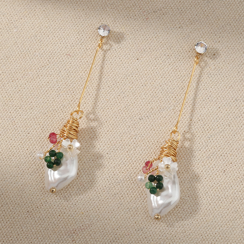 Fashion Long Tassel Korean Style Retro Baroque Pearl Earringspicture2