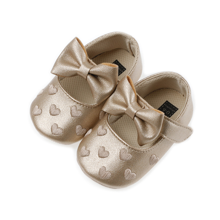 Bebé Niño Zapatos primavera y otoño 0-1 años de edad bordado en forma de corazón zapatos de bebé de fondo suave