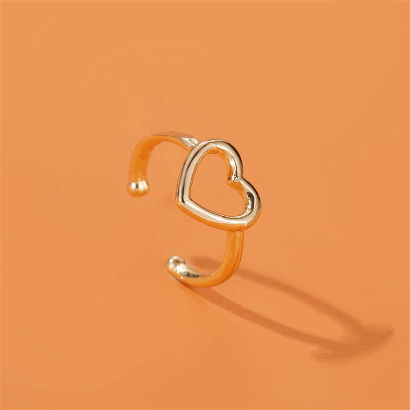 New Fashion Simple  Temperament Hollow Love Ear Clips Without Pierced Earrings Sweet Heart-shaped Ear Bone Clip Earrings Nihaojewelry Wholesale display picture 6