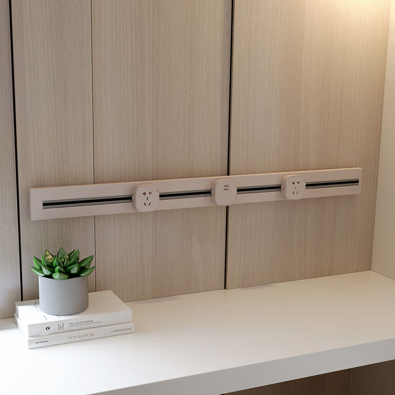 推荐轨道插座明装式usb 可移动滑动插座厨房家用办公室插线板