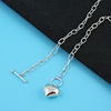 Universal retro necklace, short chain for key bag , Korean style, silver 925 sample, simple and elegant design