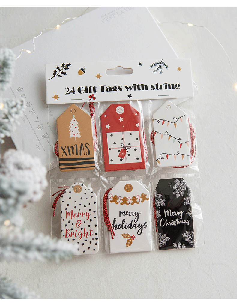 Korean Christmas Hanging Card Christmas Tree Decoration Hanging Card Gift Box Pendant Accessories Christmas Decorations display picture 1