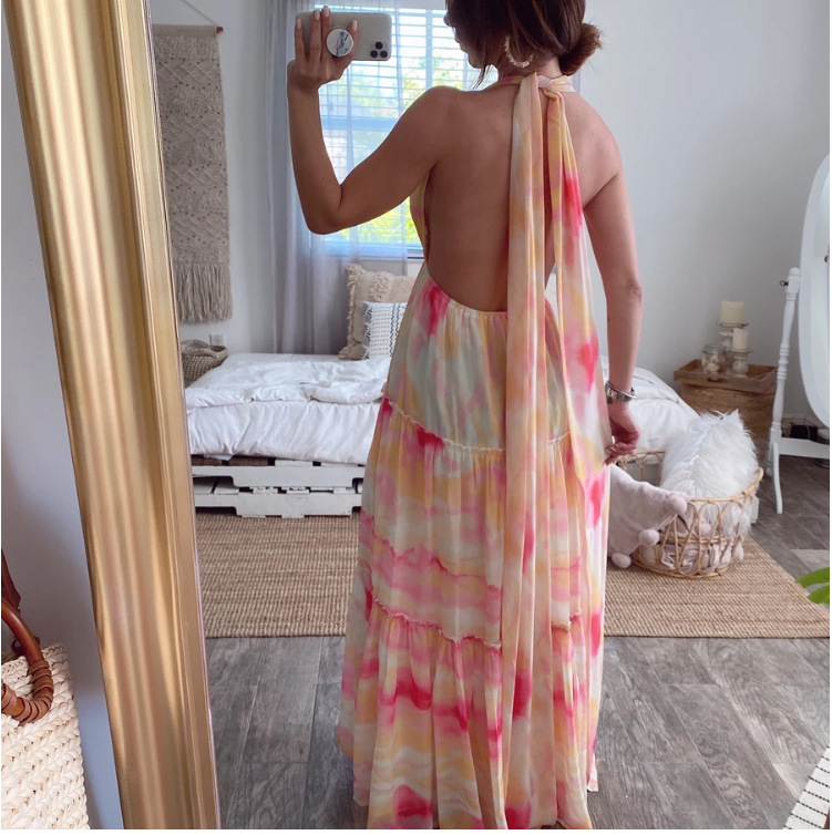 350g Weight Maxi Long Dress Dress Length Type Sleeveless Sleeve Length Swing Dress Dresses Type Polyester Fabric Type Mid Waist Waist Line Holiday, Daily Occasion V Neck Neckline Regular Fit Fit Type Floral Pattern Summer Season Women's Gender Printing Design Vacation Style Wholesale Women's Vacation Printing Floral Holiday Daily V Neck Sleeveless Swing Dress 9