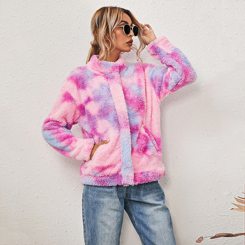 tie-dye printing double-sided long-sleeved loose casual jacket   NSKX12292