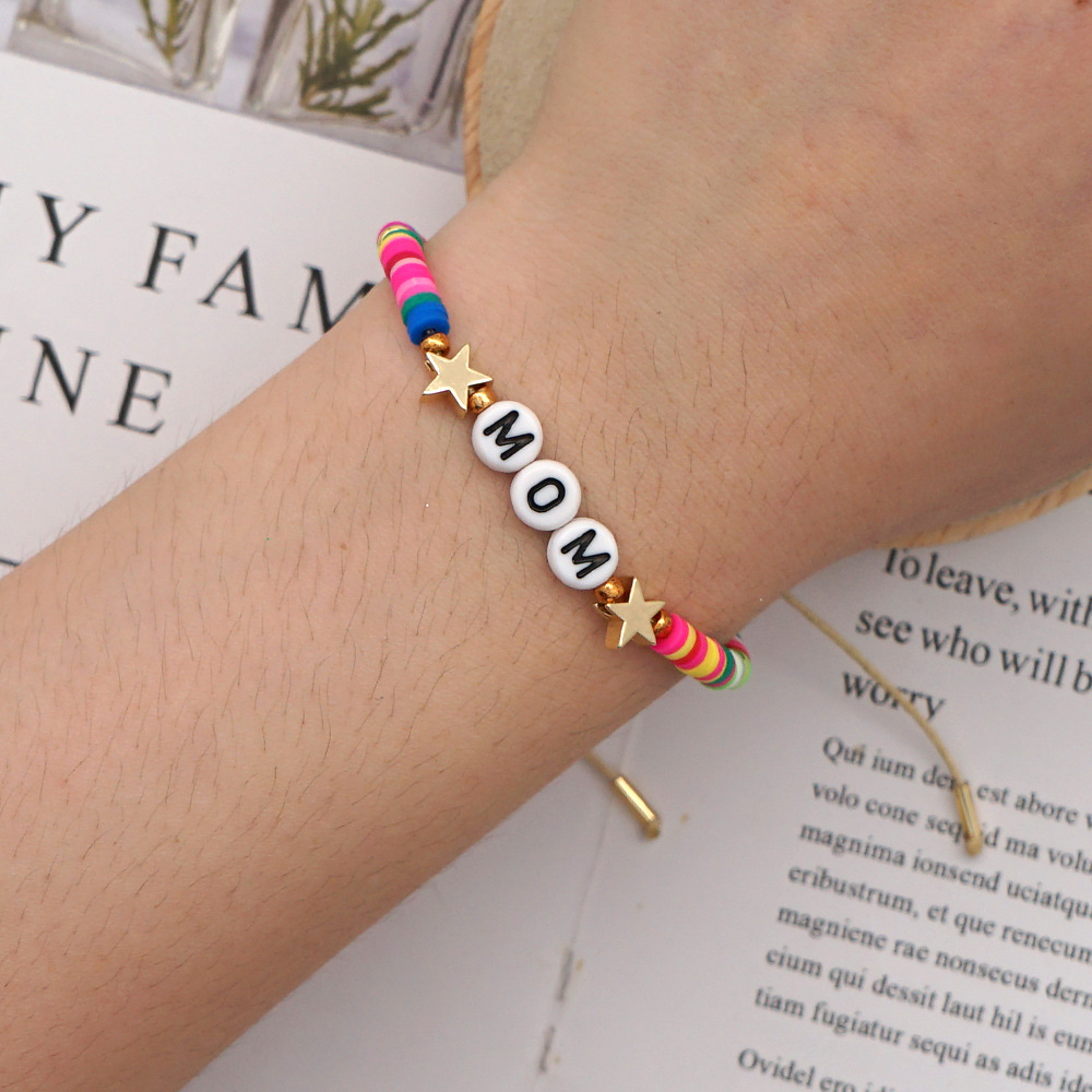Bohemian Ethnic Mother Mom Letter Bracelet display picture 4