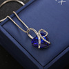 Accessory heart shaped, marine pendant, crystal heart-shaped, necklace, European style, wholesale