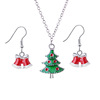 Christmas accessory, small bell, necklace and earrings for elderly, set, European style, wholesale