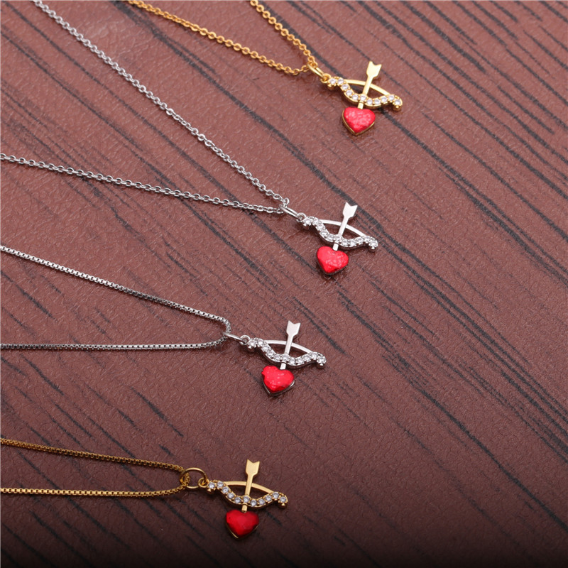 6g Weight Micro-inlaid Zircon Heart-through Necklace