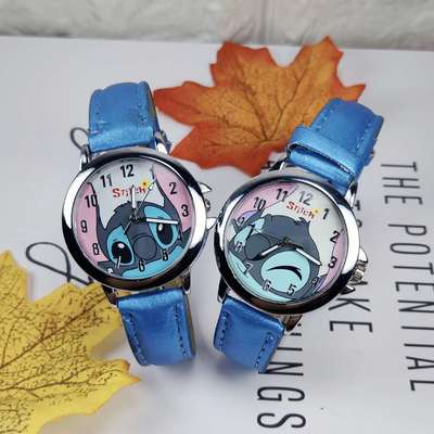 Lilo stitch Stitch children student watch Schoolboy girl student Cartoon waterproof Leatherwear watch
