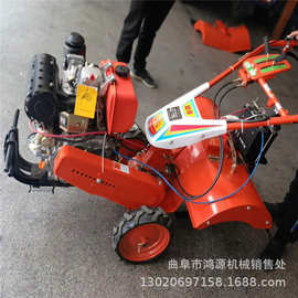 汽油小型耕地机 大棚果园旋耕除草机 四驱后旋微耕机图片