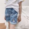 现货cici20春夏新款高级感定制大牌风童装可爱兔子翻边牛仔短裤|ms
