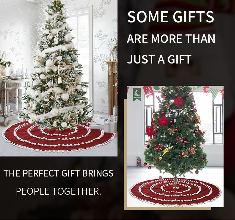 Christmas Howe Bei Christmas Decorations White Ball Ring  Tree Dress Red Hair Ball Tree Dress Tree Bottom Dress Atmosphere Layout_voghion.com
