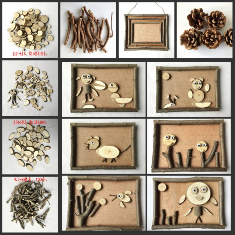 Dried flowers branch decorate originality Sen family Christmas kindergarten A ring manual diy Material package Frame Echinacea Chips