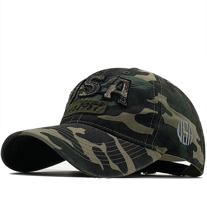 Eagle Embroidered Baseball Cap 20 Styles Flag Cotton Sun Hat Unisex Curved Brim USA Camouflage Baseball Cap For Men_voghion.com