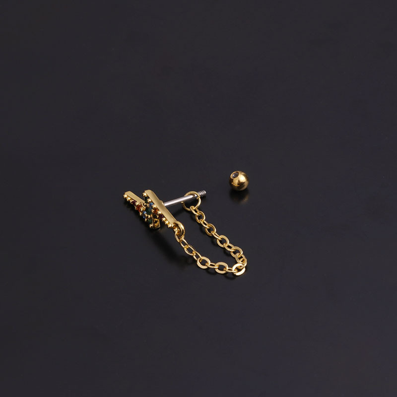 Boucles D'Oreilles Cartilage Dame Fleur Acier Inoxydable 316 Le Cuivre Zircon Incrusté display picture 4