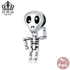 艾芙樂2020萬聖節新款骷髏人串珠手鍊 s925純銀人形珠子飾品配件