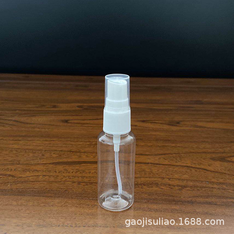 Fabricante 30ml50ml100ml botella de spray pequeña botella de spray botella de plástico transparente alcohol perfume mascota sub-botella