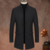 Autumn and winter man woolen coat Stand collar Mid length version woolen overcoat Self cultivation Wool coat Woolen coat thickening