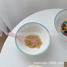 ins韓國博主同款陶瓷泡面碗早餐焗飯烘焙碗手繪可愛少女心沙拉碗