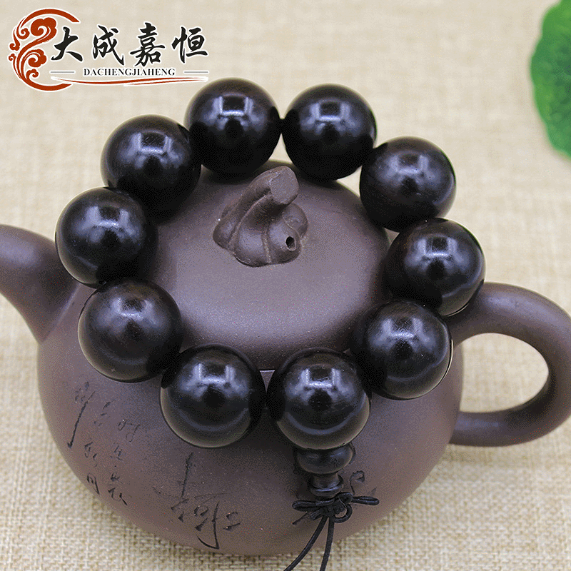 rosary with round beads ebony sandalwood