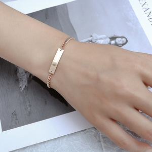 一诺夏季钛钢镀18k玫瑰金钛钢手链女手饰长城汶时尚手环