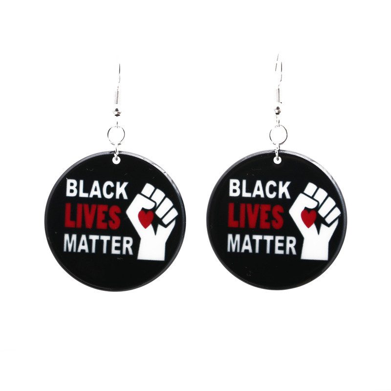 Acrylic Black Lives Matter I Can't Breathe Earrings display picture 1