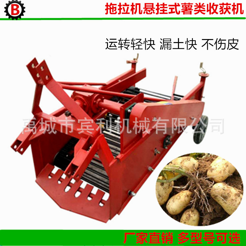 供应4U-90皮带型马铃薯收获机 拖拉机后置红薯收获机薯类收获机器