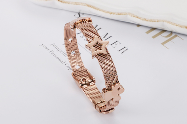 304 Stainless Steel Pendant Material Bracelets Classification PVD Coated 18K Gold Plated Star Titanium Steel Fashion Waterproof Non Tarnish 304 Stainless Steel Bracelets