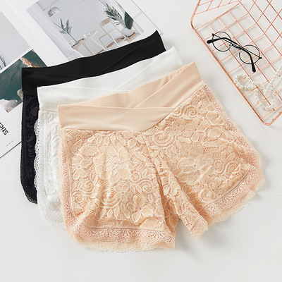 孕妇安全裤防走光怀孕期夏季短裤蕾丝纯棉低腰薄款打底裤可外穿夏|ms