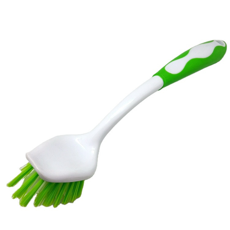 Factory Direct Sales Hot Selling Plastic Kitchen Round Long Handle Scrub Brush for Cleaning Dishes, Pots, Sinks and Bathroom Brushes
