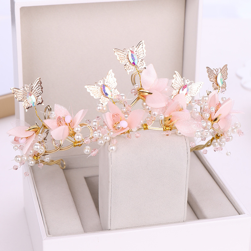 Hairpin hair clip hair accessories for women Mother crown flower handmade crown headband children performance headdress Princess headdress