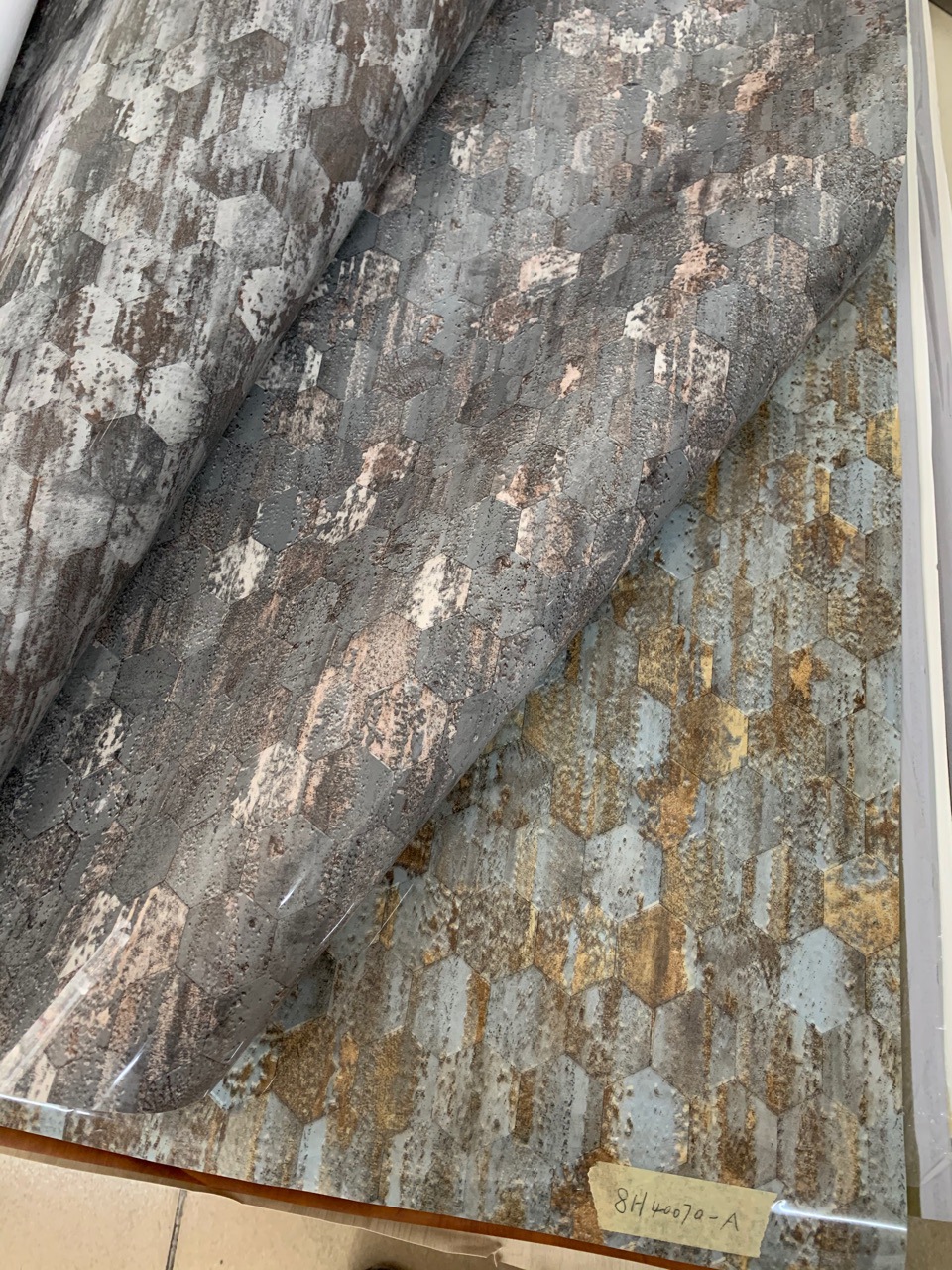 东莞PVC环保家具木纹吸塑膜科技木竹纹墙板包覆膜