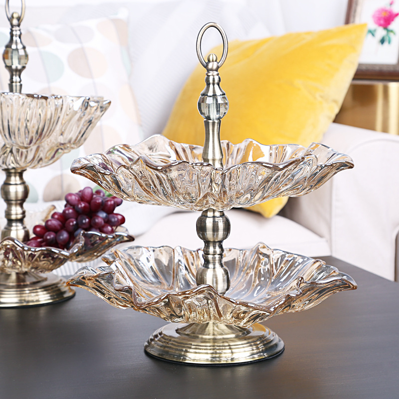 European -style high -end luxury crystal glass double -layer fruit…