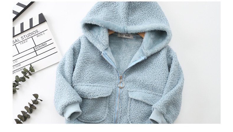 Giacca teddy in velluto con zip per bambini e bambine con cappuccio_voghion.com