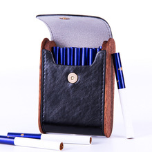 厂家时尚20支装金属夹片皮质香烟盒烟包木边烟盒创意个性自动烟盒