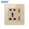 Double USB with universal five -hole