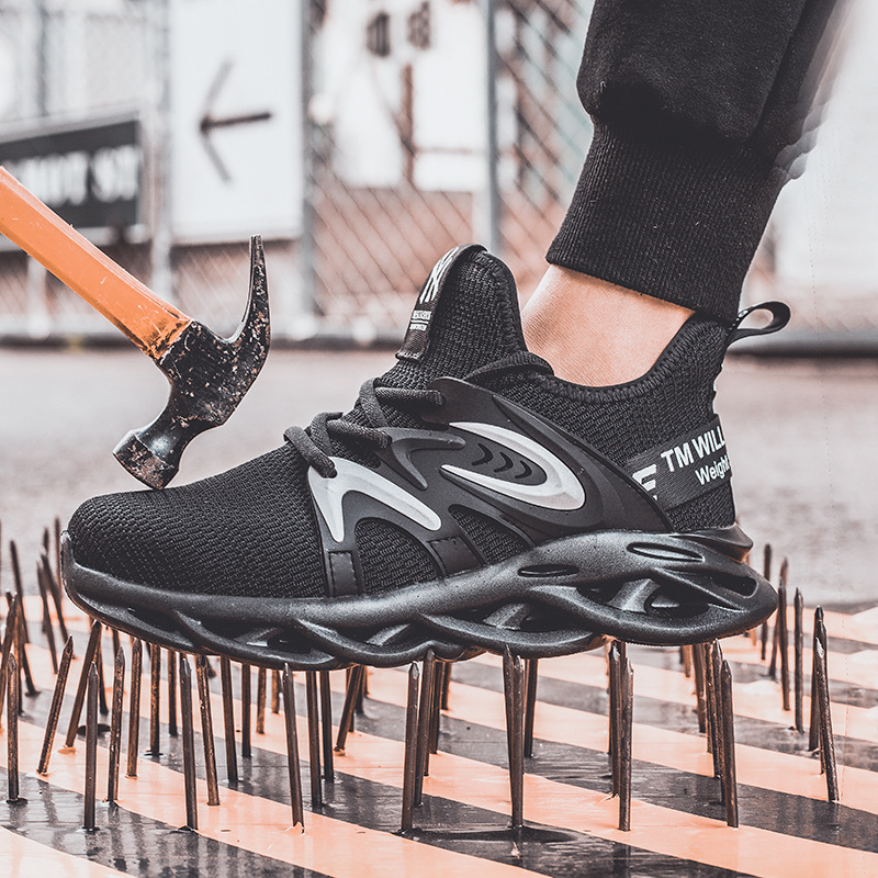 Cross-border wholesale summer men's safety shoes with steel toe cap, anti-punching, anti-piercing, breathable soft sole, lightweight and wear-resistant safety shoes