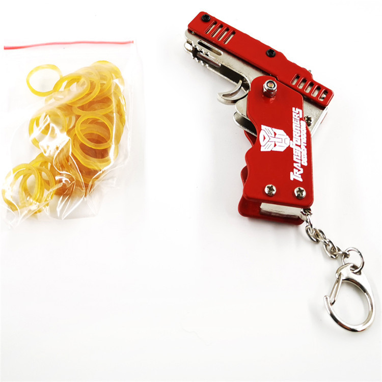 Small rubber band gun, metal toy gun, alloy pistol model, zinc alloy craft hanging accessory detail image 17