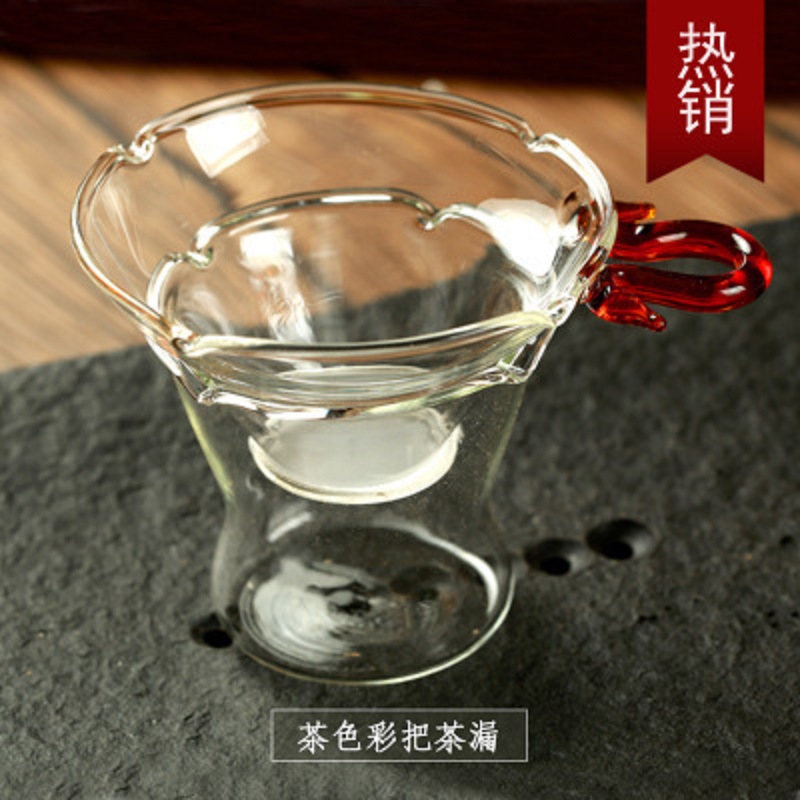 Fábrica al por mayor tetera de vidrio borosilicato colador de té resistente al calor vidrio Kung Fu juego de té ceremonia del té accesorios colador de té