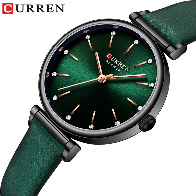 curren Karin 9081 Women's Fashion Watch Genuine Leather Simple Ladies Wristwatch Trendy Youth Student Wristwatch