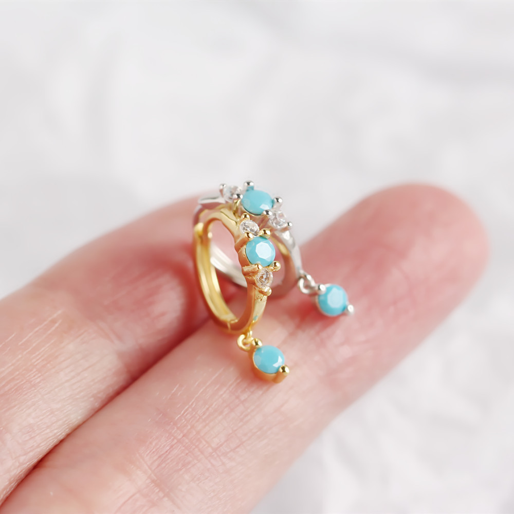 Geometric Fashion 925 Sterling Silver Gem Plating Earrings display picture 2