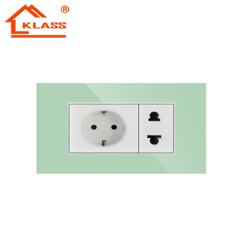 墨西哥式外销出口118型模块式插座亚克力面板 16A欧式两孔插座