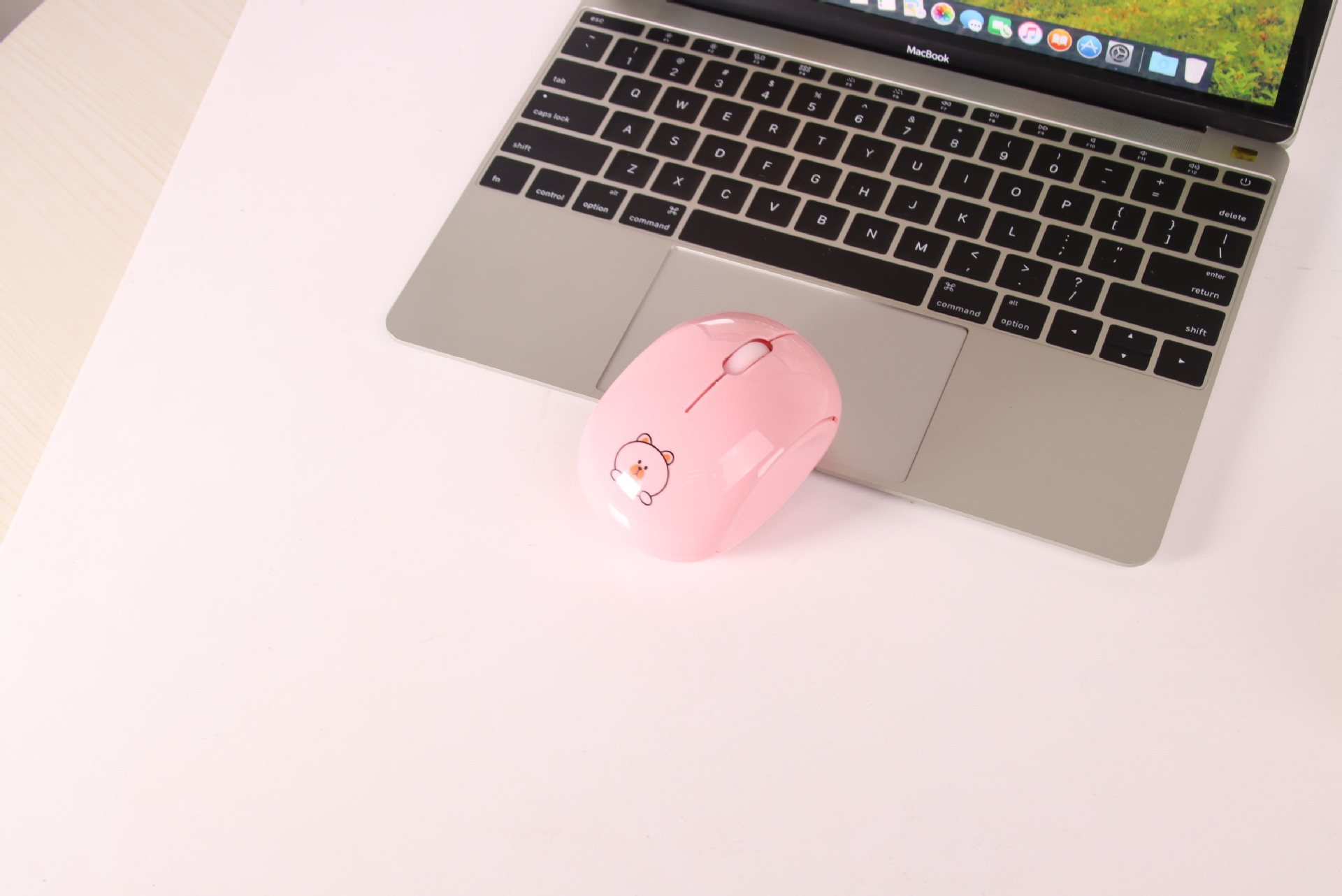 Rechargeable wireless dual-mode Bluetooth laptop desktop computer cute girl silent cartoon mouse_voghion.com