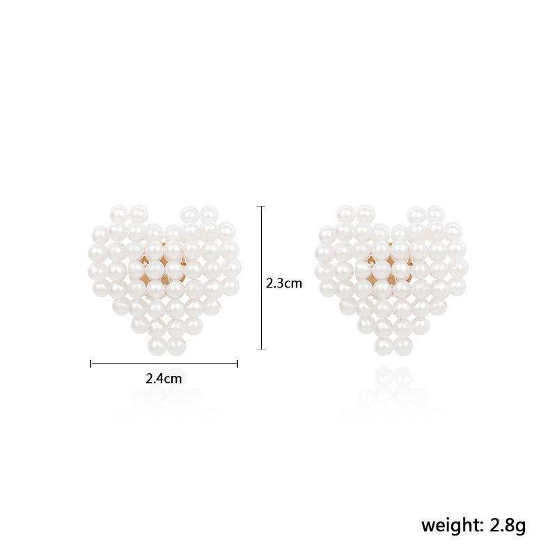 3g Weight Earrings Classification Housewarming, Anniversary, Business, Wedding, Travel, Birthday, Festival Occasion Women'S Gender Gold Color Korea Love-shaped Retro Pearl Niche Fashion Simple Earrings For Women Nihaojewelry 无