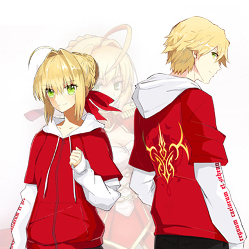 New Wholesale fate Clothes Nero red saber False two Hoodies Sweater comic coat One piece On behalf of