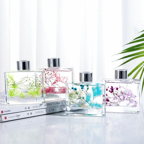 Household fire-free flat square bottle eternal flower aromatherapy indoor perfume air freshener bathroom toilet deodorizing essential oil